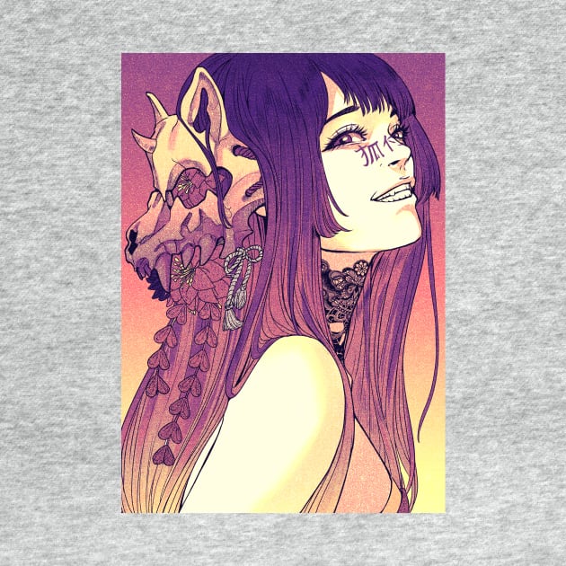 Fox Girl Anime Kitsune skull by Anime Aesthetics